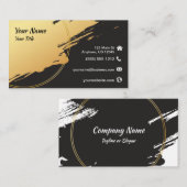 Carte De Visite Éclaboussure de peinture d'or (Devant / Derrière)