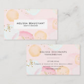 Carte De Visite Éclaboussure en pastel simple d'aquarelle (Devant / Derrière)