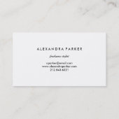 Carte De Visite Éclaboussure moderne | d'aquarelle rose et noir (Dos)