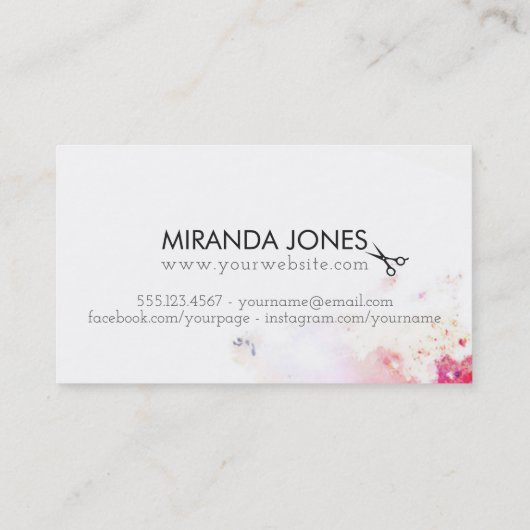 Carte De Visite éclaboussure moderne de peinture d'aquarelle de (Dos)