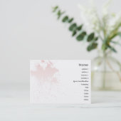 Carte De Visite Éclaboussure rose - potelée (Debout devant)