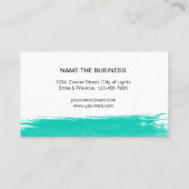 Carte De Visite Éclaboussure turquoise d'aquarelle de turquoise (Dos)