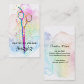 Carte De Visite éclaboussures d'encre du coiffeur (Devant / Derrière)