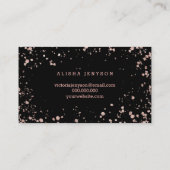 Carte De Visite Éclaboussures roses de confettis d'or de manuscrit (Dos)