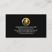 Carte De Visite Éclair d'icônes électriques or (Dos)