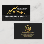 Carte De Visite Éclair d'or Maison Silhouette (Devant / Derrière)