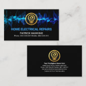 Carte De Visite Éclair électrique frappant Électricien (Devant / Derrière)
