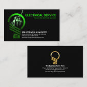 Carte De Visite Éclair lumineux frappant Accueil Bulbe (Devant / Derrière)