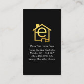 Carte De Visite Éclair Sur Maison Électrique (Dos)