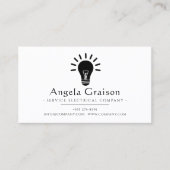 Carte De Visite Éclairage, Câblage, Électricien Professionnel (Devant)