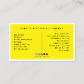 Carte De Visite Éclairage, Câblage, Électricien Professionnel (Dos)