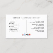 Carte De Visite Éclairage, Câblage, Électricien Professionnel (Dos)