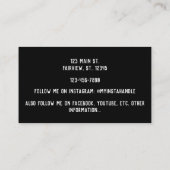 Carte De Visite Éclairage d'argent (Dos)