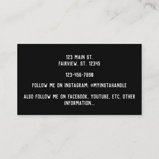 Carte De Visite Éclairage d'argent (Dos)