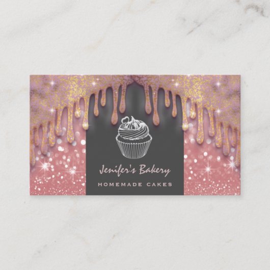 Carte De Visite Éclairage de luxe moderne gouttes de cupcake migno (Devant)