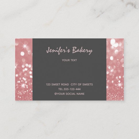 Carte De Visite Éclairage de luxe moderne gouttes de cupcake migno (Dos)