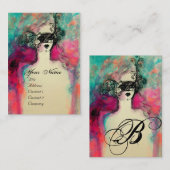 Carte De Visite Éclairage DE MONOGRAMME DE CHARME (Devant / Derrière)