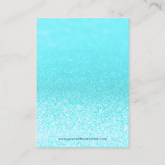 Carte De Visite Éclairage de Parties scintillant turquoise à l'ore (Dos)