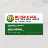 Carte De Visite Éclairage électrique de 24 heures (Dos)