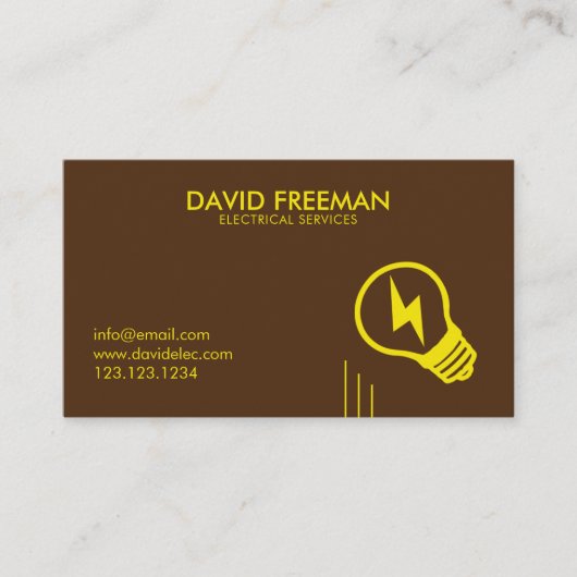 Carte De Visite Éclairage simple en ampoule électrique (Devant)