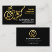 Carte De Visite Éclairages jaunes de la bougie électrique Gold (Devant / Derrière)