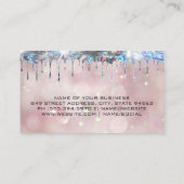 Carte De Visite Éclat brillant goutte | Bokeh Arrière - plan rose  (Dos)