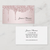 Carte De Visite Éclat Rose or Glitzer Moderner (Devant / Derrière)