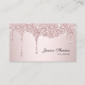 Carte De Visite Éclat Rose or Glitzer Moderner (Devant)