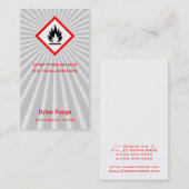 Carte De Visite Éclatez dans des flammes (inflammables) (Devant / Derrière)