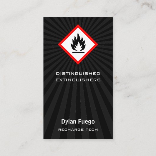 Carte De Visite Éclatez dans des flammes (inflammables) (Devant)