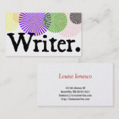 Carte De Visite Éclats de couleur d'auteur (Devant / Derrière)