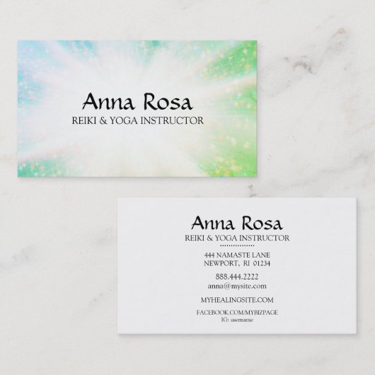 Carte De Visite *~* Éclats d'énergie Rayons de guérison Éclats Rei (Devant / Derrière)