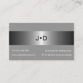 Carte De Visite Eclectique Black Grey Argent Luxe Art Métallique (Dos)