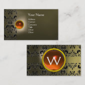 CARTE DE VISITE ECLIPSE DAMASK GEM MONOGRAMME (Devant / Derrière)