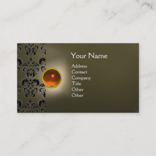 CARTE DE VISITE ECLIPSE DAMASK GEM MONOGRAMME