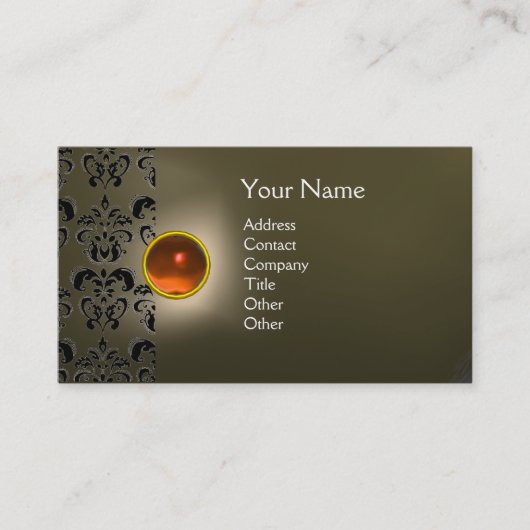 CARTE DE VISITE ECLIPSE DAMASK GEM MONOGRAMME (Devant)