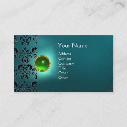 CARTE DE VISITE ECLIPSE DAMASK GEM MONOGRAMME (Devant)