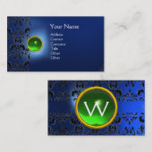 CARTE DE VISITE ECLIPSE DAMASK GEM MONOGRAMME (Devant / Derrière)