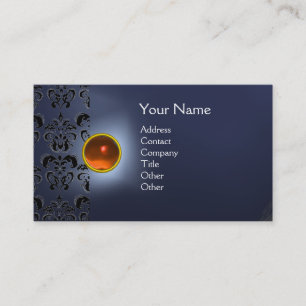 CARTE DE VISITE ECLIPSE DAMASK GEM  MONOGRAMME