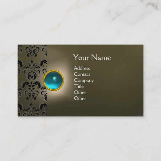 CARTE DE VISITE ECLIPSE DAMASK GEM MONOGRAMME (Devant)