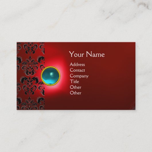 CARTE DE VISITE ECLIPSE DAMASK GEM MONOGRAMME (Devant)