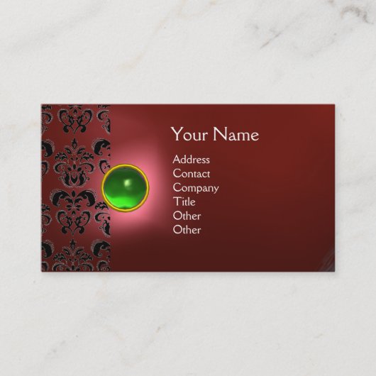 CARTE DE VISITE ECLIPSE DAMASK GEM MONOGRAMME (Devant)