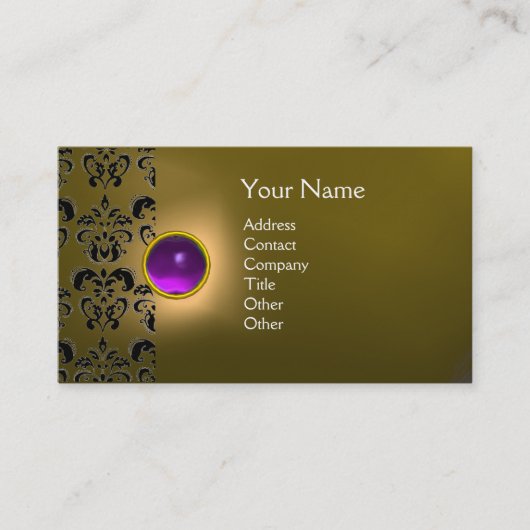 CARTE DE VISITE ECLIPSE DAMASK GEM MONOGRAMME (Devant)