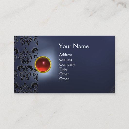 CARTE DE VISITE ECLIPSE DAMASK GEM MONOGRAMME (Devant)