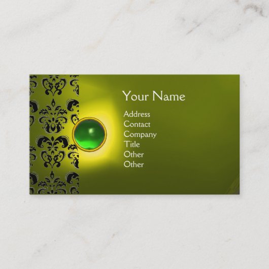 CARTE DE VISITE ECLIPSE DAMASK GEM MONOGRAMME (Devant)