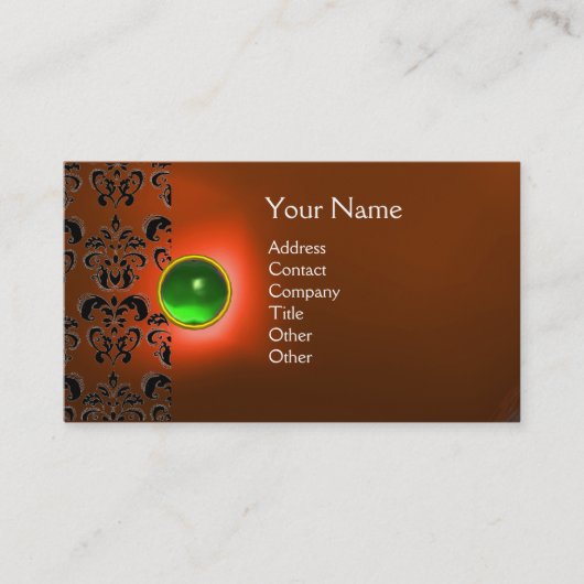 CARTE DE VISITE ECLIPSE DAMASK GEM MONOGRAMME (Devant)