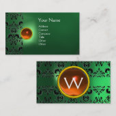 CARTE DE VISITE ECLIPSE DAMASK GEM MONOGRAMME (Devant / Derrière)