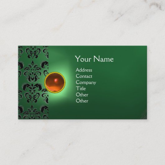 CARTE DE VISITE ECLIPSE DAMASK GEM MONOGRAMME (Devant)