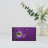 Carte De Visite ÉCLIPSE DAMASSÉ GEM MONOGRAMME violet vert (Debout devant)
