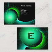 Carte De Visite ÉCLIPSE MONOGRAM Vert noir vibrant (Devant / Derrière)
